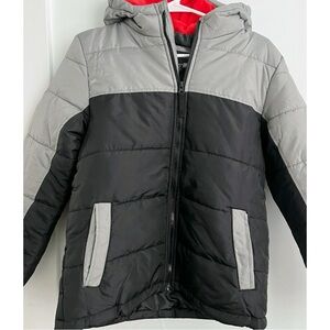 Weather Tamer • Black Grey Zip Up Kids Winter Coat
